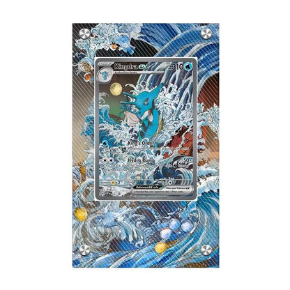Pokémon Acrylic Extended Artwork Card Display Rack – Pikachu, Greninja, Magikarp & Kingdra Collectible Card Holder Display Case Gift