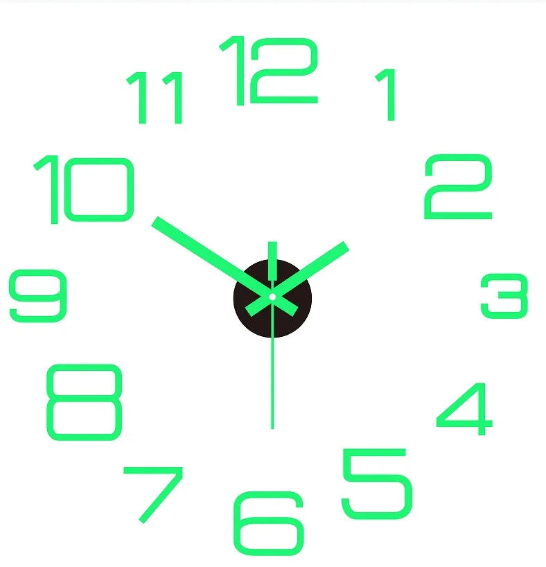 2023 Modern Large 3D DIY Wall Clock – Acrylic Mirror Quartz Clock for Living Room Home Decor