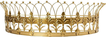 Decorative Metal Curtain or Canopy Crown – Gold Finish Finials, Made in the USA