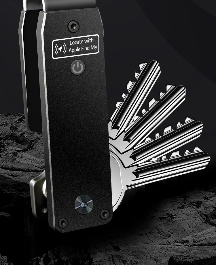 Key Organizer with Apple Find My — Built-In AirTag Holder, Holds 2–6 Keys, Car Keychain GPS Tracker (iOS Only)