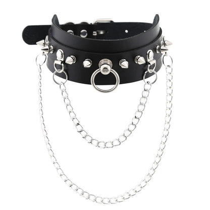 Harajuku Cosplay Rivet Star Punk Rock Gothic Collar — Sexy PU Leather Heart Cross Spike Choker Jewelry for Women