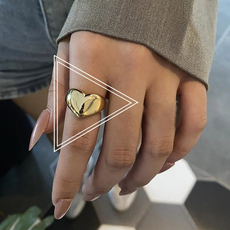 Gold & Silver Irregular Wave Ring — Handmade Geometric Adjustable Jewelry for Women