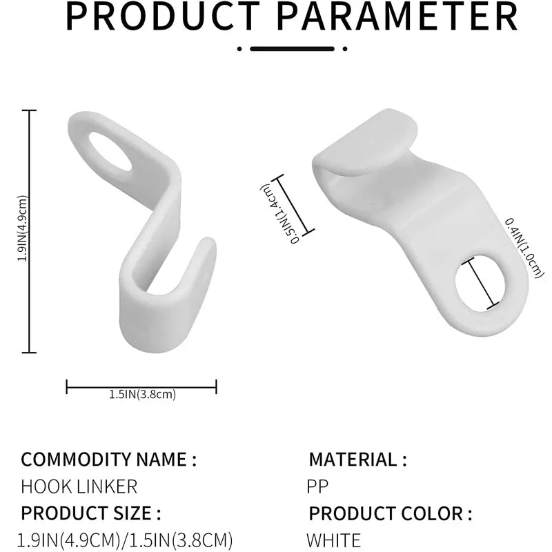 Space-Saving Mini Clothes Hanger Connectors - Set of 5~50 Plastic Wardrobe Coat Hooks for Closet Organization