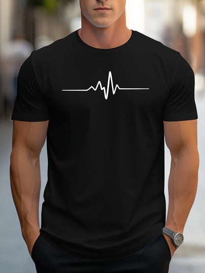 Men's 100% Cotton Summer T-Shirt – Creative Graphic Printed Slim Fit Casual Sports Round Neck Short Sleeve Top