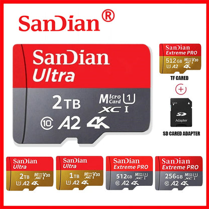 SanDian High-Speed SD & Micro SD Card – 256GB, 512GB, 1TB, 2TB Memory for Phone, Drone & Devices