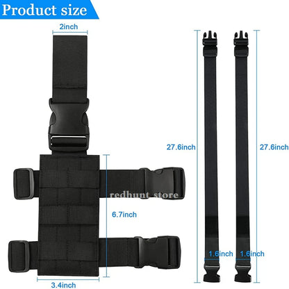 Universal Drop Leg Holster - Tactical MOLLE Gun Holster with Thigh Platform for Hunting Paintball, Adjustable Molle Straps Panel