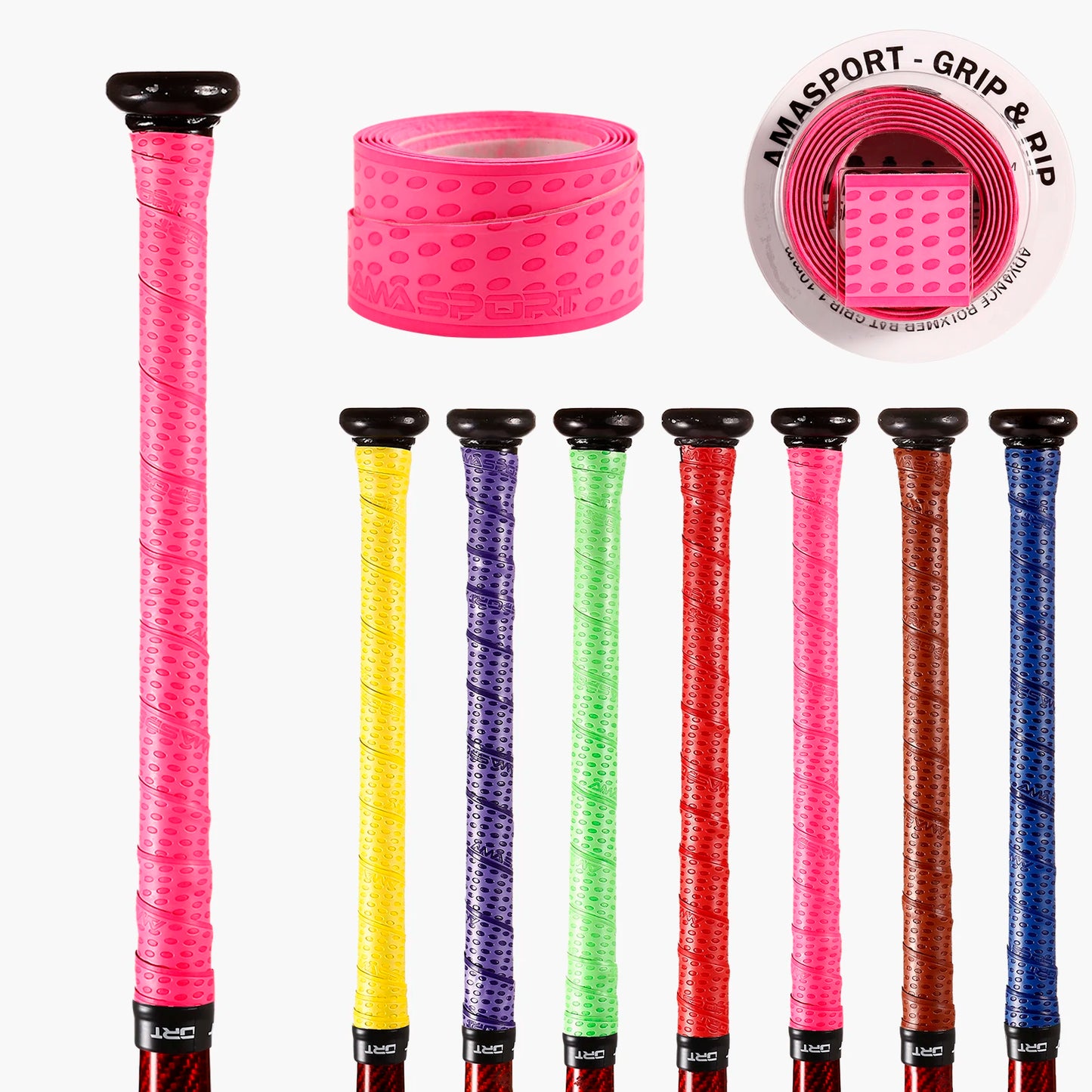 AMASPORT Baseball Bat Grip Tape – Anti-Slip Sweatband for Softball, 5/10/20pcs Sports Accessories