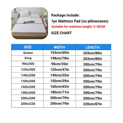 Waterproof Quilted Mattress Protector - Thick Breathable Mattress Topper for Single or Double Beds
