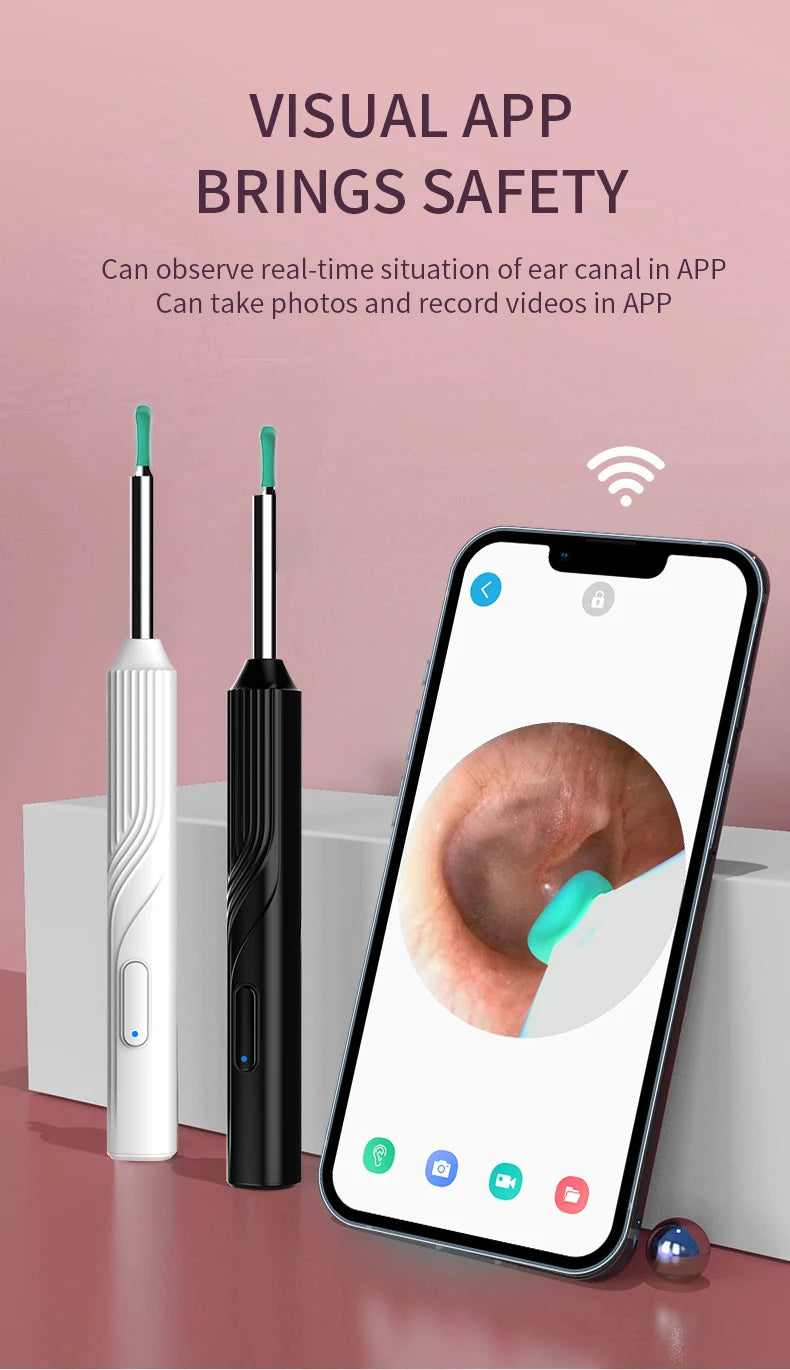 Earwax Remover Cleaning Tool – Ear Endoscope with Mini Camera, USB-C Charging Earpick Health Care Set for iPhone & Android, Best Gift