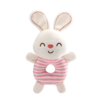 Newborn Baby Rattle Toy – Plush Cartoon Animal Hand Ring for Infants 0-24 Months, Toddler Early Educational Bed Toy