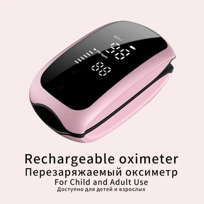 Rechargeable Finger Pulse Oximeter – SpO2 Blood Oxygen Saturation Monitor with Heart Rate and Rate Measurements, LED Display