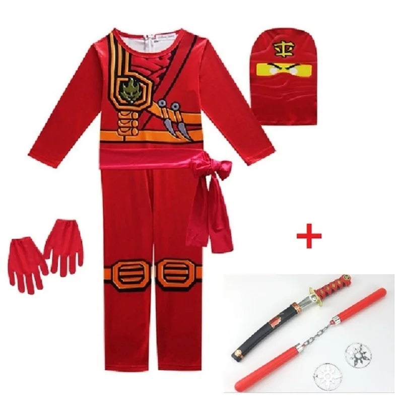 NINJA Cosplay Costume – Boys & Girls Jumpsuit Set for Halloween, Christmas, and Party Wear