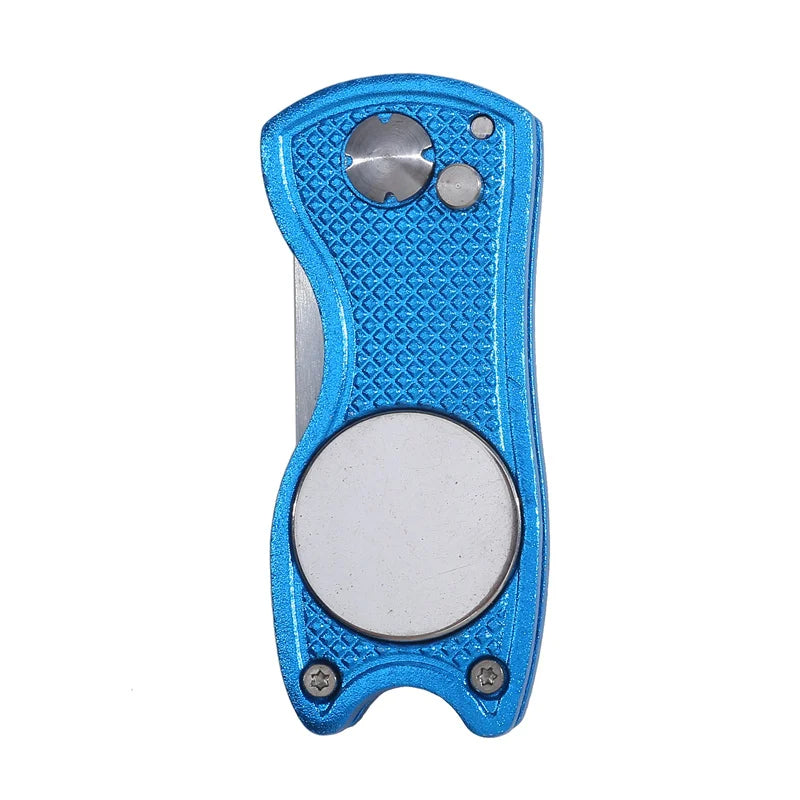 Foldable Golf Divot Repair Tool — Golf Ball Pitch Groove Cleaner & Putting Green Training Aid Accessory