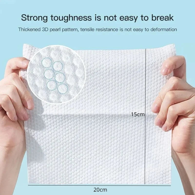 Disposable Soft Cotton Face Towels – 50/100Pcs Hygienic Dry Wipes for Bathroom, Makeup Removal, Washing & Daily Skincare Use