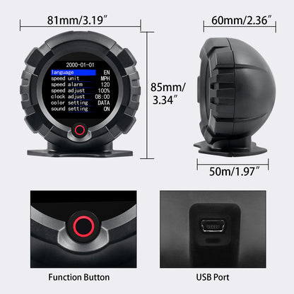 X95 Car GPS Digital Head-Up Display – Inclinometer Speedometer with Slope, Pitch, Altitude & Latitude Meter