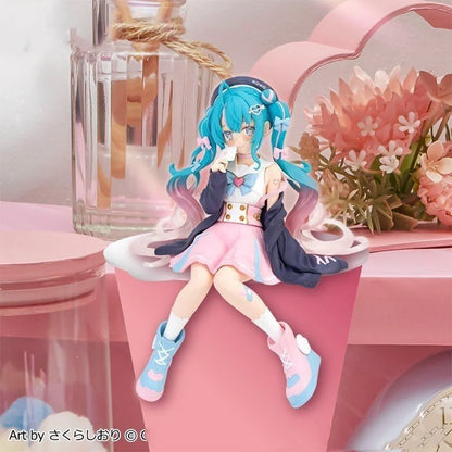 New Hatsune Miku Anime Figure – Pink Sakura Sitting PVC Action Figure, Model Toy Decoration & Collectible Gift