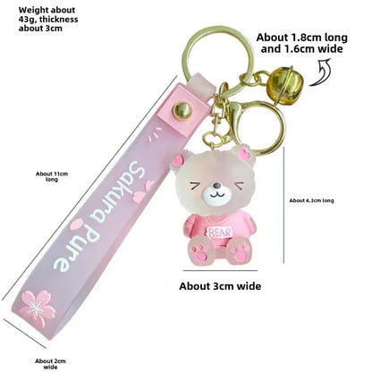 Jelly Bear Keychain - Cute Cartoon Resin Doll Charm for Backpacks and Car Keys