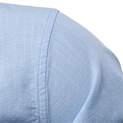 AIOPESON Men's 100% Cotton Shirt - Solid Color Long Sleeve Casual Shirt for Spring