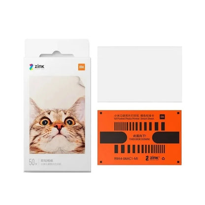 Original Xiaomi ZINK Pocket Printer Paper — 50 Self-Adhesive 3-Inch Sheets for Xiaomi Mini Photo Printer