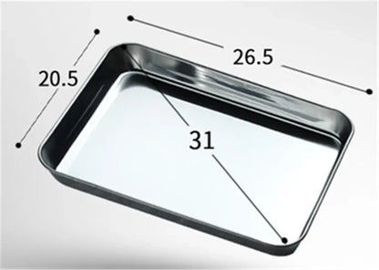 304 Stainless Steel Baking Tray with Wire Rack — Cake, BBQ, Oven, Roasting & Grilling Pan Tool