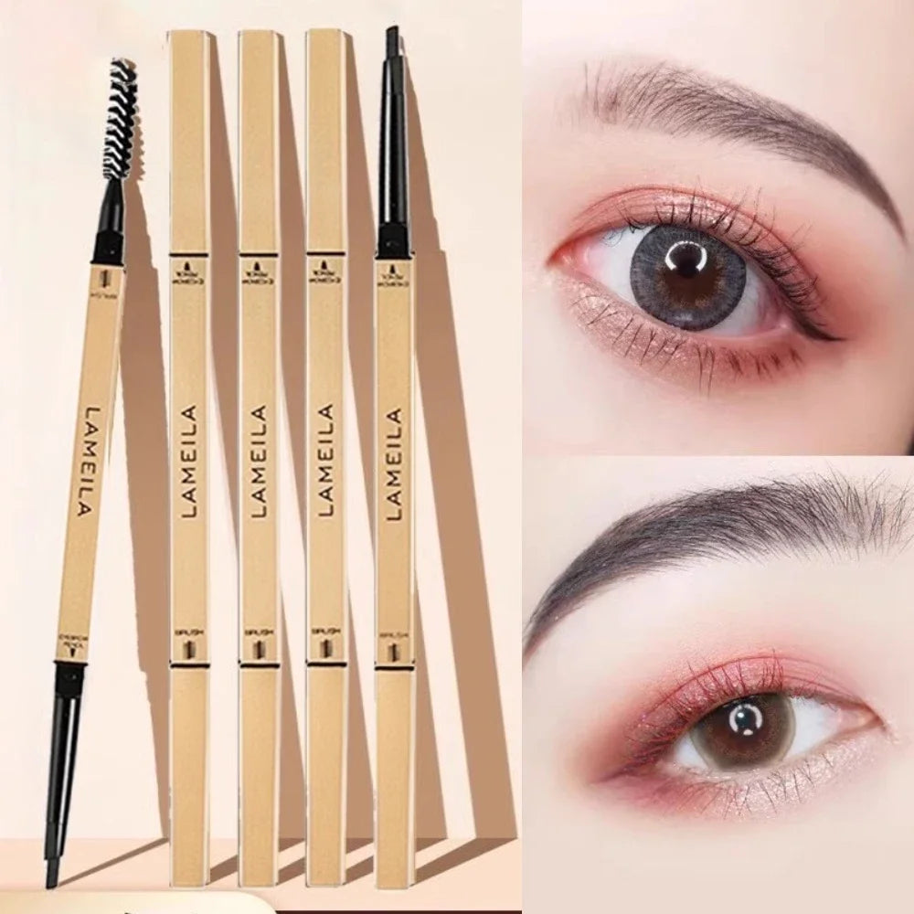 5-Color Dual-Head Eyebrow Pencil with Brush – Waterproof, Sweatproof Eyebrow Gel & Tattoo Pencil for Long-Lasting Natural Makeup