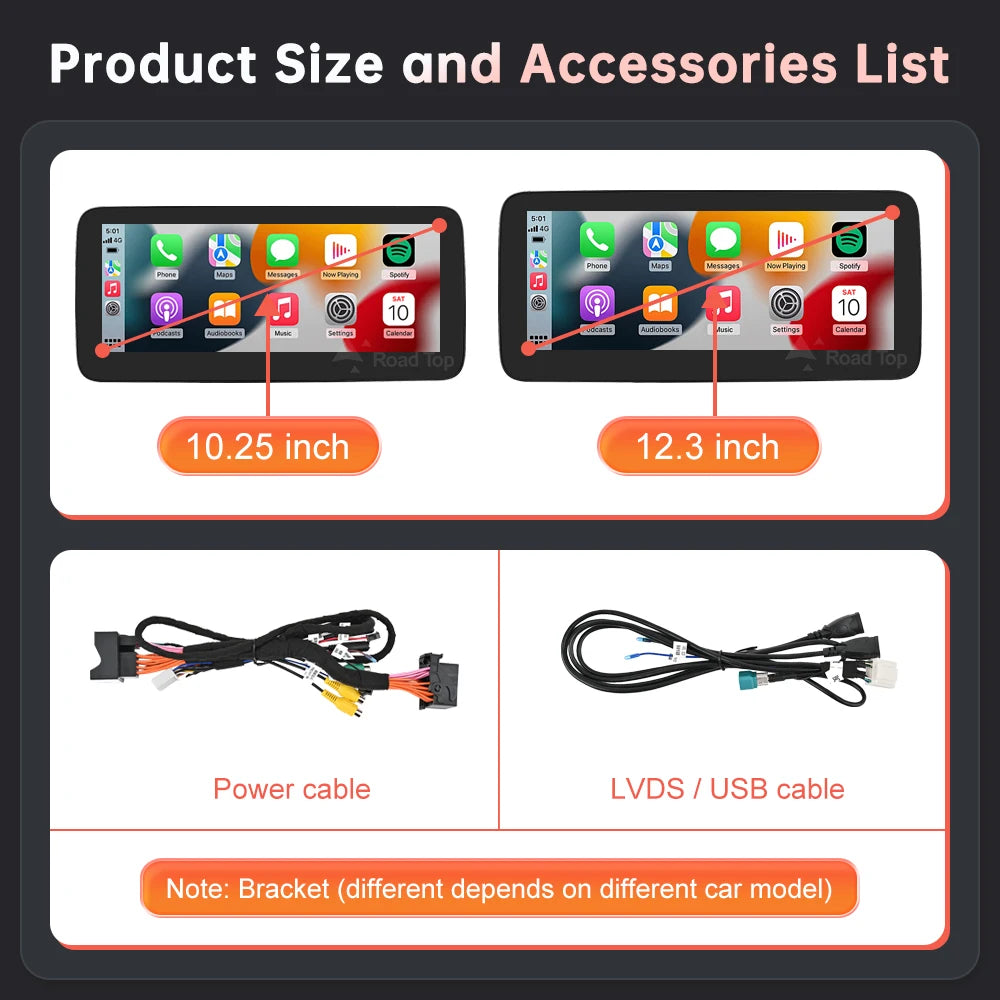 1920x720 Multimedia Touch Screen - Wireless CarPlay & Android Auto for Mercedes-Benz C Class W205, GLC, V Class W447 (2015-2018) NTG5.0
