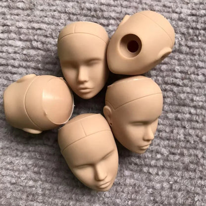 Poppy Blank Face Doll Heads — 1/6 DIY Crafting Parts in Super White, Coffee, Pink & Beige Skin for Doll Making