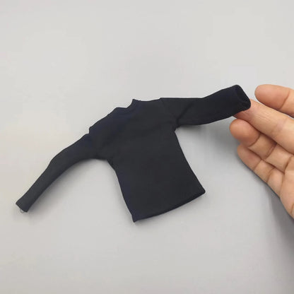 1/6 Scale Black T-Shirt for 12" (30cm) Action Figures — Male & Female DIY Model Accessories