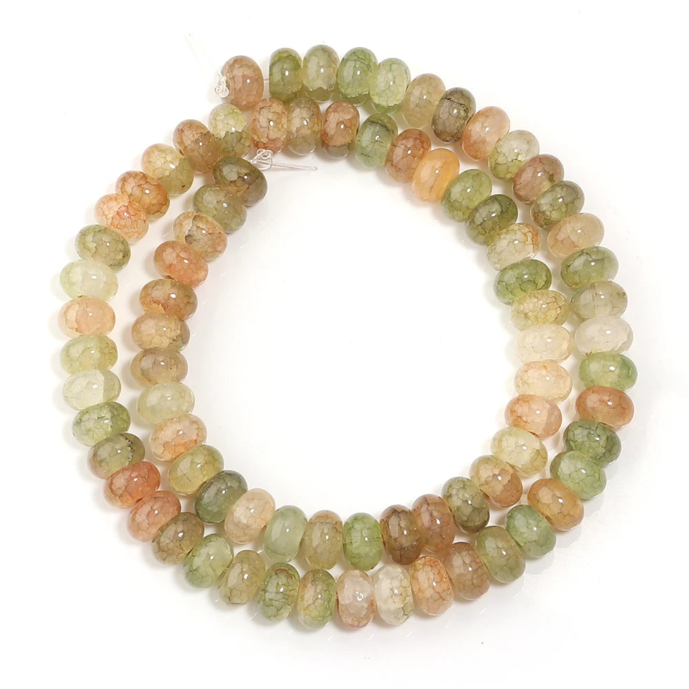 5x8mm Natural Abacus Rondelle Beads - Glass Wheel Loose Charms for DIY Bracelets & Jewelry Making Supplies