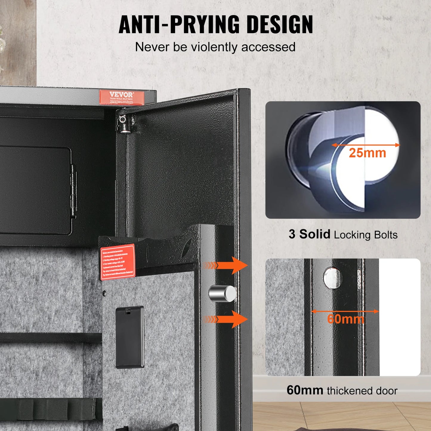SucceBuy 3-8 Gun Safe – Digital Keypad Lock Cabinet with Removable Shelf for Rifles & Pistols