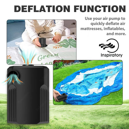 Portable Electric Air Pump for Inflatables with 5 Nozzles – Fast Inflation for Air Mattresses, Boats, Pool Floats, Camping Gear & Cushions