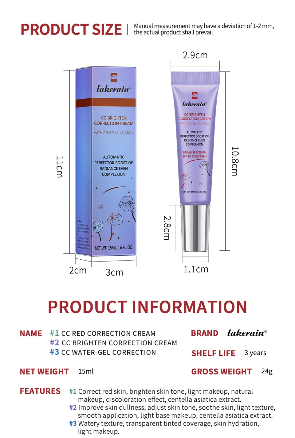 Erborian Centella CC Cream – Color-Changing Moisture Foundation, Full Coverage Magic Korean Makeup