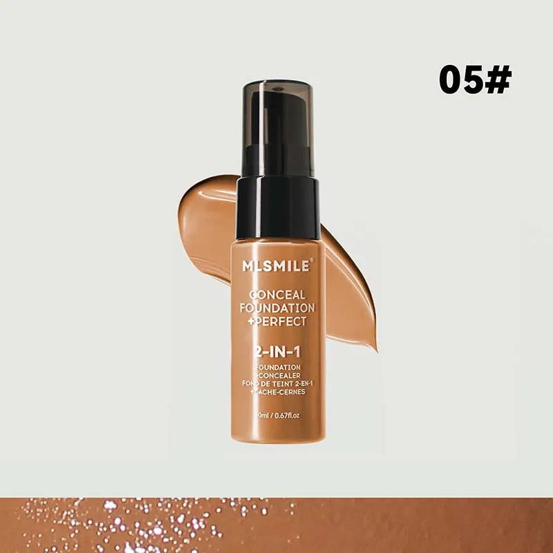 Oil-Control Matte Face Foundation Cream - Waterproof Full Coverage BB Cream Concealer for Long-Lasting Makeup