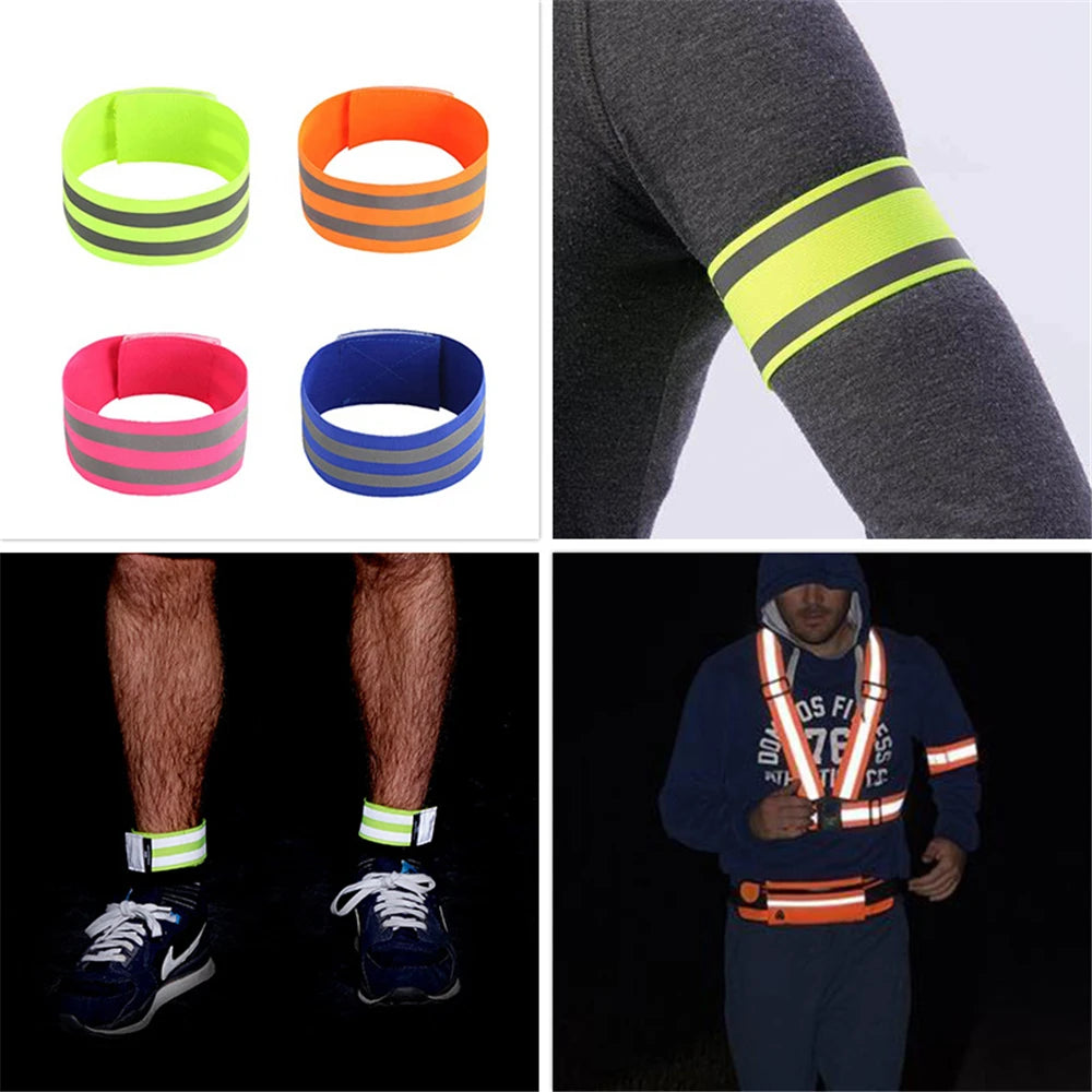 High Visibility Reflective Bands for Wrist, Arm, Ankle, Leg - Night Safety Reflective Straps for Walking, Cycling, Running