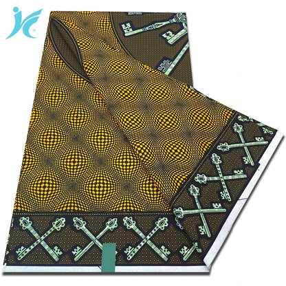 Classic African Wax Fabric - 100% Cotton Soft Ankara Pagne for Women's Dresses