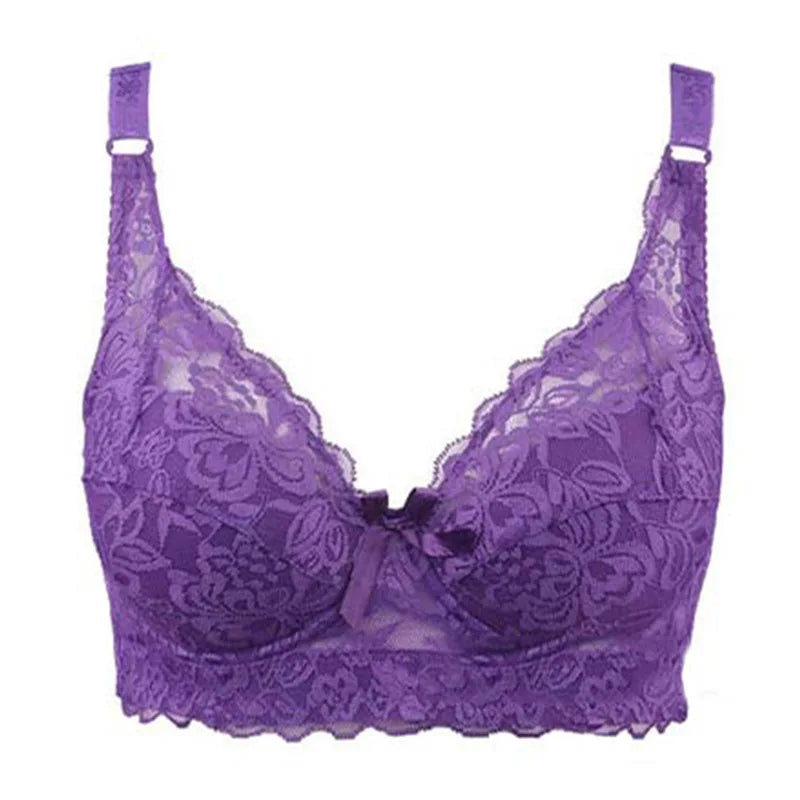 Women’s Plus Size Lace Push-Up Bralette – Sexy Support Bra for 80CD–105CD (42D–46D) Comfortable Intimates Lingerie
