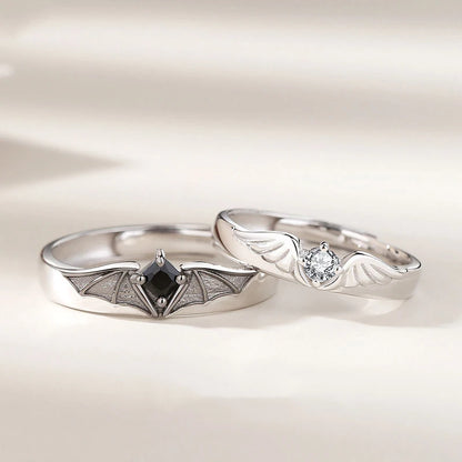 New Silver Couple Rings - Sun & Moon Adjustable Open Ring for Men & Women, Wedding & Fashion Jewelry Gift
