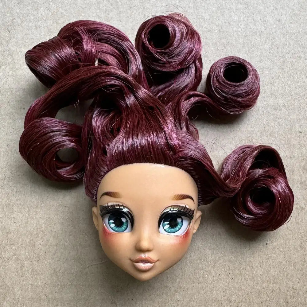 MC2 Doll Head & Movable Body Set — Dark Brown Skin Tone with Glasses Eyes, DIY Kids Toy Gift for Birthday & Christmas