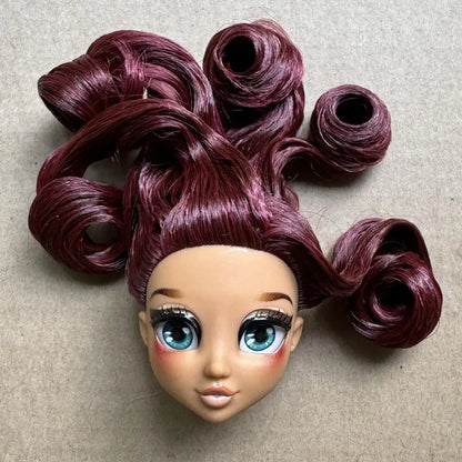 MC2 Doll Head & Movable Body Set — Dark Brown Skin Tone with Glasses Eyes, DIY Kids Toy Gift for Birthday & Christmas