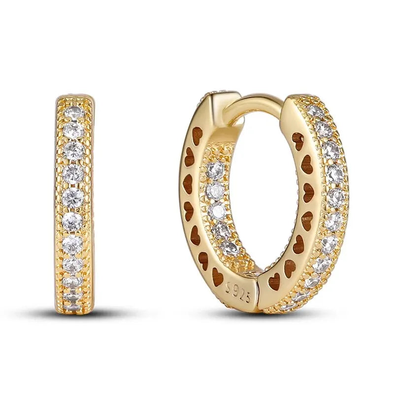 Sparkling Colorful Hoop Earrings – 925 Sterling Silver Hypoallergenic Jewelry with Zircon, Elegant Luxury Style for Women