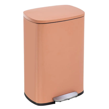 13 Gallon (50L) Kitchen Trash Can – Step Garbage Bin with Lid for Office, Bedroom & Bathroom