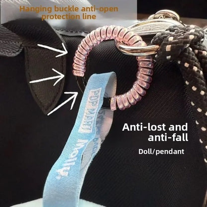 2PCS Labubu Silicone Anti-Drop Keychain Rope – Colorful Buckle Protection Ring