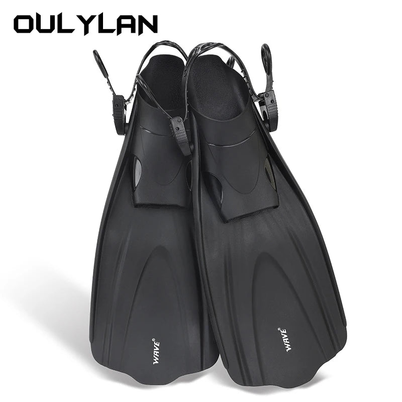 Oulylan Adjustable Short Swim Fins – Portable Snorkel Flippers for Adults, Beginner Diving & Water Sports Gear for Men