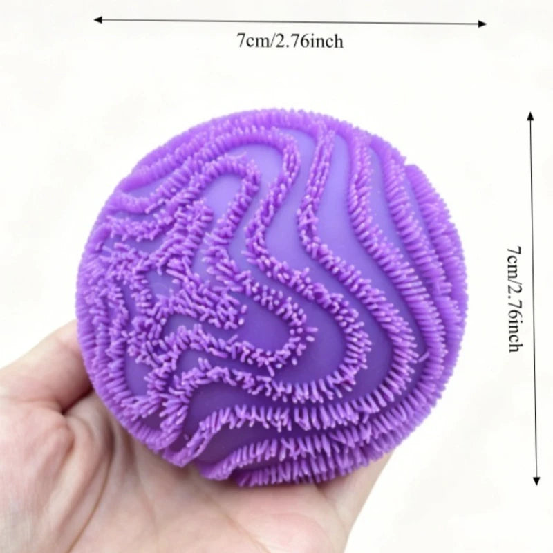 Fuzz Ball Squishy Vent Ball Fidget Toy – Textured Stress Relief Anti-Anxiety Squeeze Toy for Adults
