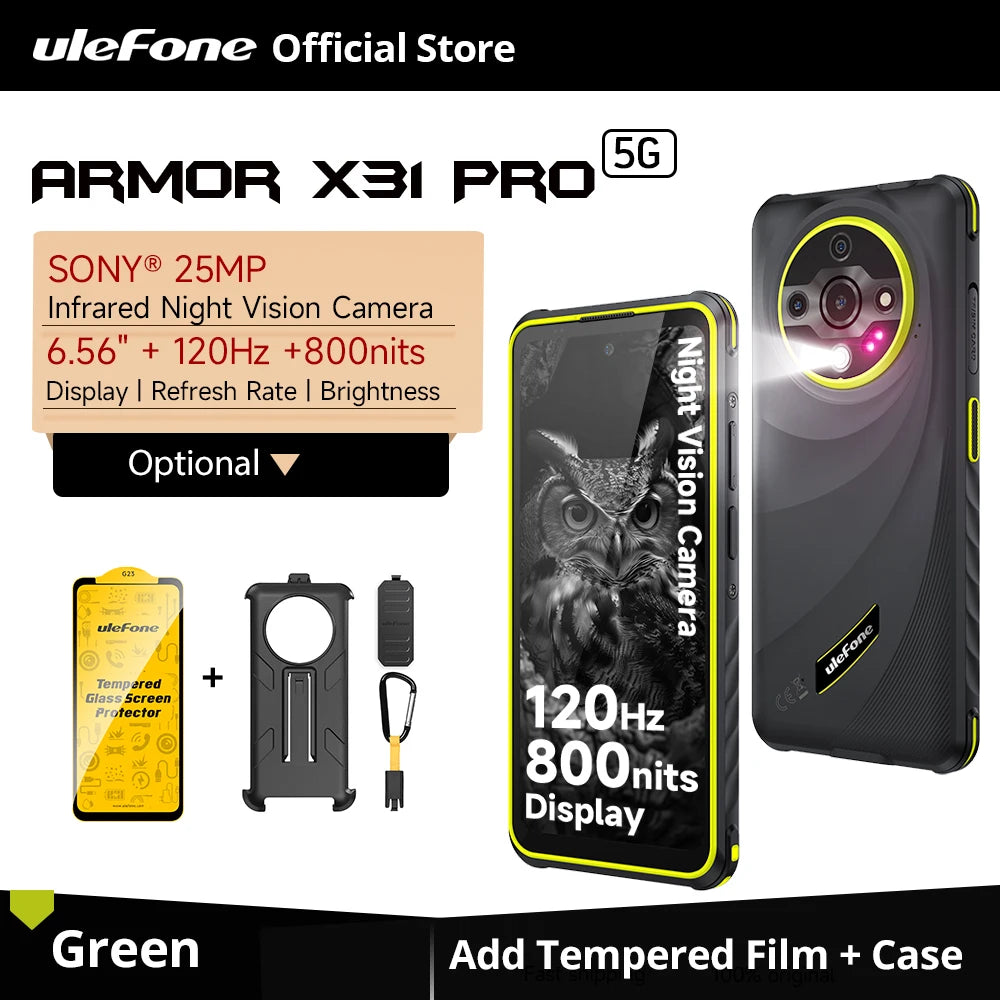 【World Premiere】Ulefone Armor X31 Pro 5G Rugged Smartphone – Android 14, 6.56” Display, 16GB+256GB, 64MP Night Camera, 6050mAh, NFC