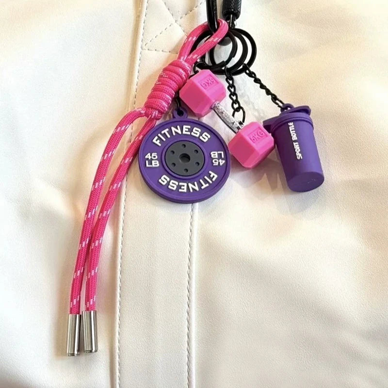 Fitness Keychain - Gym Lover Sports Charm for Workout Bags & Water Bottles