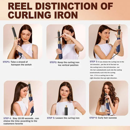 5-in-1 Hair Dryer Comb Set – Professional Hot Air Styler for Curling, Straightening & Volumizing Hair at Home