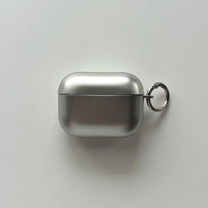 Electroplated Silver AirPods Protective Case - Matte & Glossy Finish with Metal Ring for AirPods 1/2/3/4/5 Pro 2/Pro 3