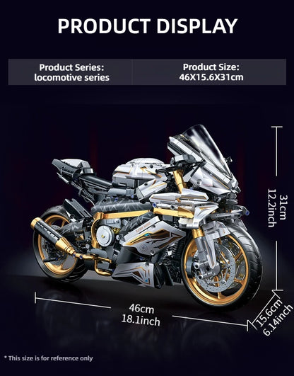 TOYLINX Alloy Motorcycle Building Blocks 2045PCS | Racing Model Toy for Kids & Gift Decoration