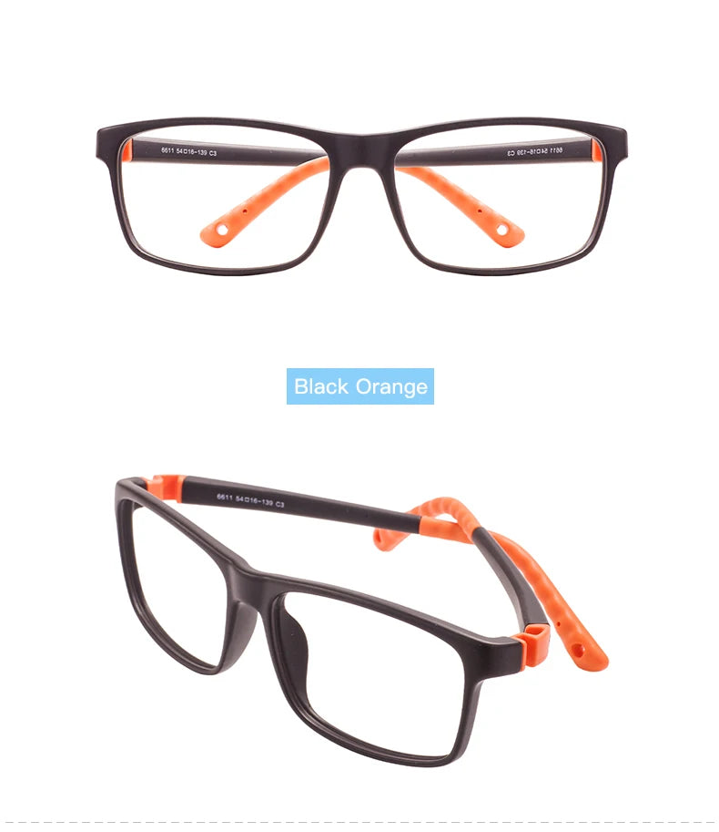 Colorful TR90 Rectangular Full-Rim Glasses Frame – Flexible, Comfortable & Durable Optical Frame for Boys and Girls Prescription Lenses